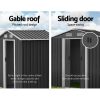 Garden Shed Outdoor Storage Sheds Workshop Metal Base Grey – 1.96×1.32×1.86 m, Without Base