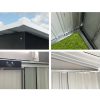 Garden Shed Outdoor Storage Sheds Workshop Metal Base Grey – 1.96×1.32×1.86 m, Without Base