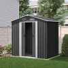 Garden Shed Outdoor Storage Sheds Workshop Metal Base Grey – 1.96×1.32×1.86 m, Without Base