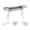 2X Skewers Grill with Side Tray Portable Stainless Steel Charcoal BBQ Outdoor 6-8 Persons