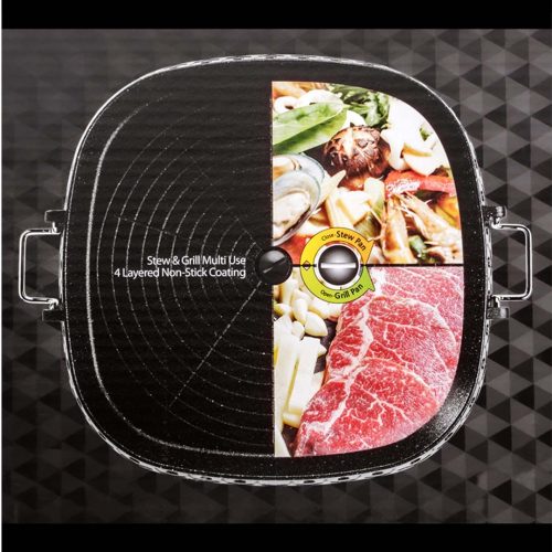 Portable Korean BBQ Butane Gas Stove Stone Grill Plate Non Stick Coated Square – 1