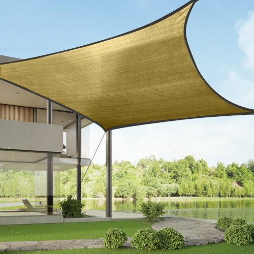 Sun Shade Sail Cloth Canopy Outdoor Awning Rectangle 5x3M – Sand