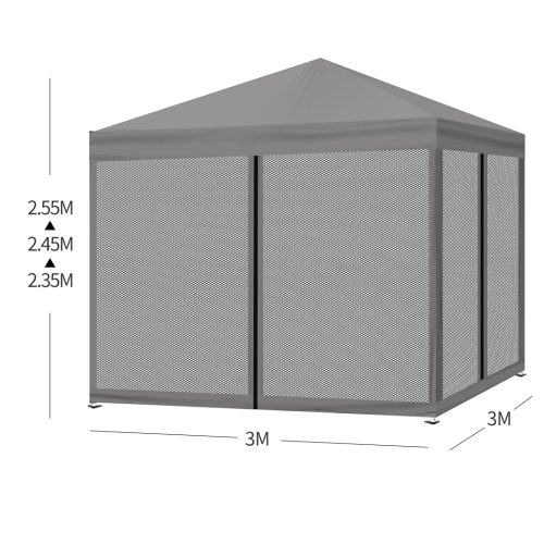 Gazebo 3×3 Marquee Pop Up Tent Outdoor Canopy Wedding Mesh Side Wall – White