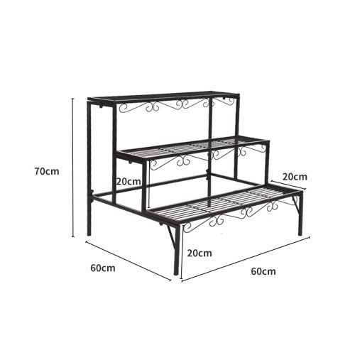 Plant Stand 3 Tier Rectangle Metal Flower Pot Planter Corner Shelf