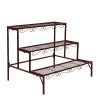 Plant Stand 3 Tier Rectangle Metal Flower Pot Planter Corner Shelf