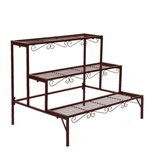 Plant Stand 3 Tier Rectangle Metal Flower Pot Planter Corner Shelf