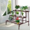 Plant Stand 3 Tier Rectangle Metal Flower Pot Planter Corner Shelf