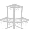 Outdoor Indoor Pot Plant Stand Garden Metal 3 Tier Planter Corner Shelf