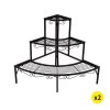 Outdoor Indoor Pot Plant Stand Garden Metal 3 Tier Planter Corner Shelf