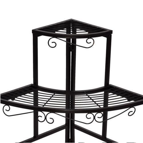 Outdoor Indoor Pot Plant Stand Garden Metal 3 Tier Planter Corner Shelf