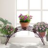 Plant Stand Outdoor Indoor Metal Flower Pots Rack Corner Planter Shelf