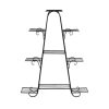 Outdoor Indoor Metal Plant Stand Flower Pots Rack Garden Corner Shelf – Black