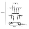 Outdoor Indoor Metal Plant Stand Flower Pots Rack Garden Corner Shelf – Black