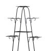 Outdoor Indoor Metal Plant Stand Flower Pots Rack Garden Corner Shelf – Black