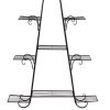 Outdoor Indoor Metal Plant Stand Flower Pots Rack Garden Corner Shelf – Black