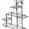 Outdoor Indoor Plant Stand Metal Flower Pot Garden Corner Shelf Stands – Bronze