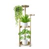 Plant Stand Outdoor Indoor Flower Pots Rack Garden Shelf – 28 x 28 x 100 cm, Gold