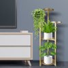 Plant Stand Outdoor Indoor Flower Pots Rack Garden Shelf – 28 x 28 x 100 cm, Gold