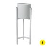 Plant Stand Garden Planter Metal Flower Pot Rack Corner Shelving Indoor Outdoor – 21 x 21 x 60 cm, White