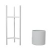 Plant Stand Garden Planter Metal Flower Pot Rack Corner Shelving Indoor Outdoor – 21 x 21 x 60 cm, White