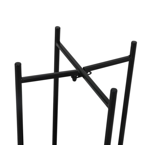 2 Tier Plant Stand Outdoor Indoor Metal Flower Pot Rack Garden Shelf – 30 x 30 x 80 cm, Black