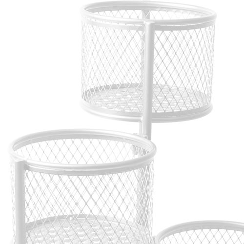 6 Tier Plant Stand Swivel Outdoor Indoor Metal Stands Flower Shelf Rack Garden – White