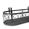 Plant Holder Plant Stand Hanging Flower Pot Basket Garden Wall Rack Shelf Oval – Black