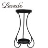 Plant Stand 2 Tiers Outdoor Indoor Metal Flower Pots Rack Garden Shelf – 30 x 30 x 70 cm, Black