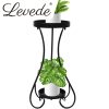 Plant Stand 2 Tiers Outdoor Indoor Metal Flower Pots Rack Garden Shelf – 30 x 30 x 70 cm, Black