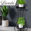 Plant Stand 2 Tiers Outdoor Indoor Metal Flower Pots Rack Garden Shelf – 30 x 30 x 70 cm, Black