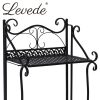 Plant Stand Outdoor Indoor Metal Flower Pots Rack Garden Shelf – 33 x 20 x 70 cm, Black