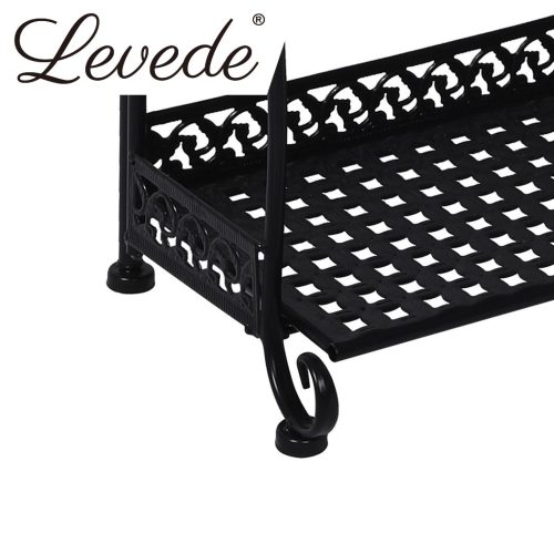 Plant Stand Outdoor Indoor Metal Flower Pots Rack Garden Shelf – 33 x 20 x 70 cm, Black