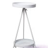 Plant Stand 2 Tiers Outdoor Indoor Metal Flower Pots Rack Garden – 25 x 25 x 55 cm, White