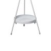 Plant Stand 2 Tiers Outdoor Indoor Metal Flower Pots Rack Garden – 25 x 25 x 55 cm, White
