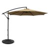 3M Umbrella with Base Outdoor Umbrellas Cantilever Sun Beach Garden Patio – 48x48x7.5 cm(Base), Beige