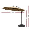 3M Umbrella with Base Outdoor Umbrellas Cantilever Sun Beach Garden Patio – 48x48x7.5 cm(Base), Beige