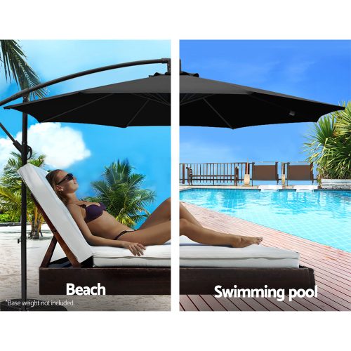 3M Cantilevered Outdoor Umbrella – Black