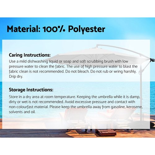 3M Cantilevered Outdoor Umbrella – Charcoal