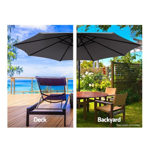 3M Cantilevered Outdoor Umbrella – Charcoal