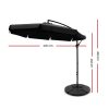 3M Umbrella with 48x48cm Base Outdoor Umbrellas Cantilever Sun Beach UV – Black