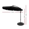 3M Umbrella with 48x48cm Base Outdoor Umbrellas Cantilever Sun Beach UV – Black