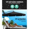 3M Umbrella with 48x48cm Base Outdoor Umbrellas Cantilever Sun Beach UV – Black