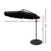 3M Umbrella with 48x48cm Base Outdoor Umbrellas Cantilever Sun Beach UV – Black
