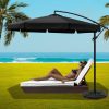 3M Umbrella with 48x48cm Base Outdoor Umbrellas Cantilever Sun Beach UV – Black