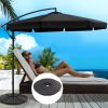 3M Umbrella with 48x48cm Base Outdoor Umbrellas Cantilever Sun Beach UV – Black