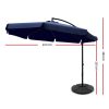 3M Umbrella with 48x48cm Base Outdoor Umbrellas Cantilever Sun Beach UV – Navy Blue