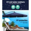 3M Umbrella with 48x48cm Base Outdoor Umbrellas Cantilever Sun Beach UV – Navy Blue