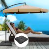 3M Umbrella with 50x50cm Base Outdoor Umbrellas Cantilever Patio Sun Beach UV – Beige