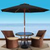 Outdoor Umbrella 2.7M Pole Cantilever Stand Garden Umbrellas Patio Black – Without Base