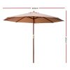 Outdoor Umbrella 3M Pole Cantilever Stand Garden Umbrellas Patio – Beige, Without Base